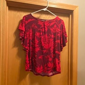 Liz Claiborne red flowered top